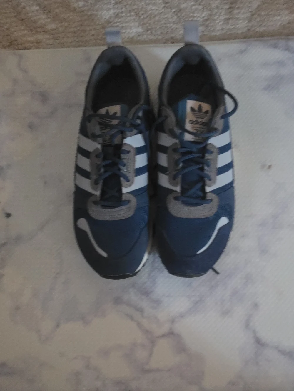 adidas Navy and White Retro Runner Sneakers